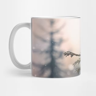 Dreamy boreal purple finch collage Mug